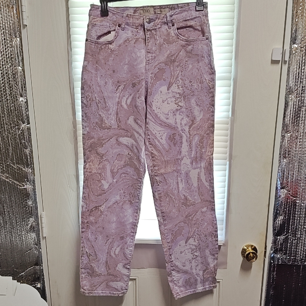 Logo By Lori Goldstein Women's Pink Marble Jeans